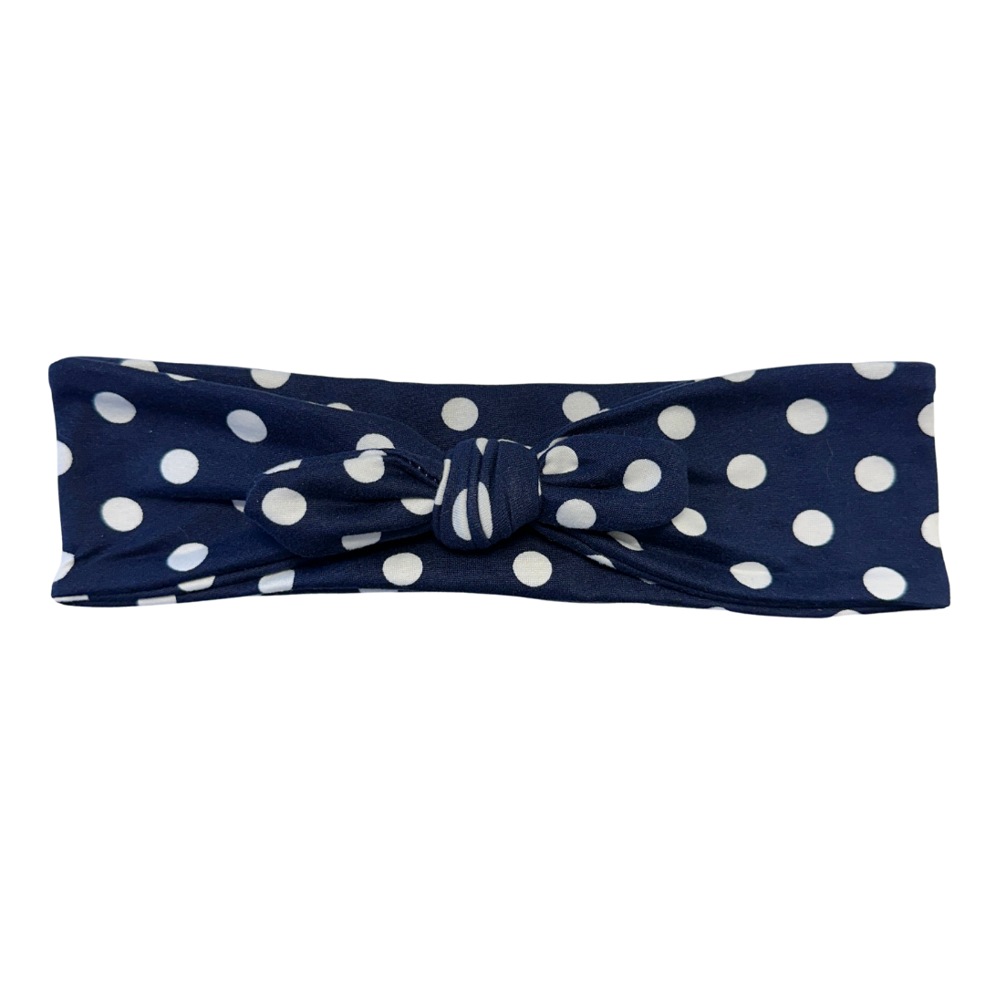 Navy Blue Polka Dot Tie Style