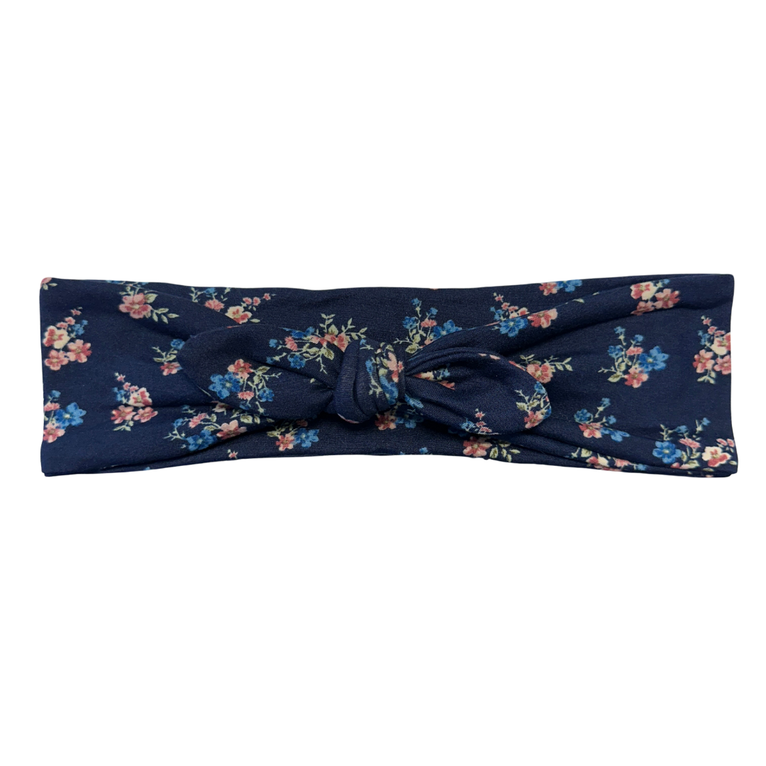Navy Blue Floral Tie Style