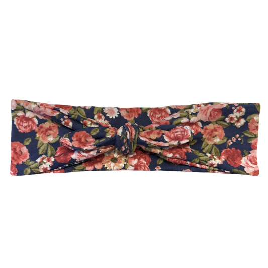 Navy Rose Floral Tie Style