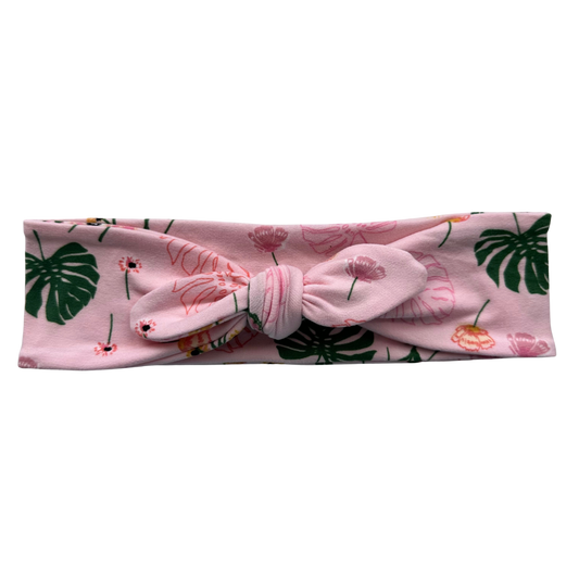 Pink Monstera Floral Tie Style