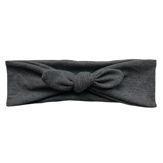 Gray Rib Knit Tie Style