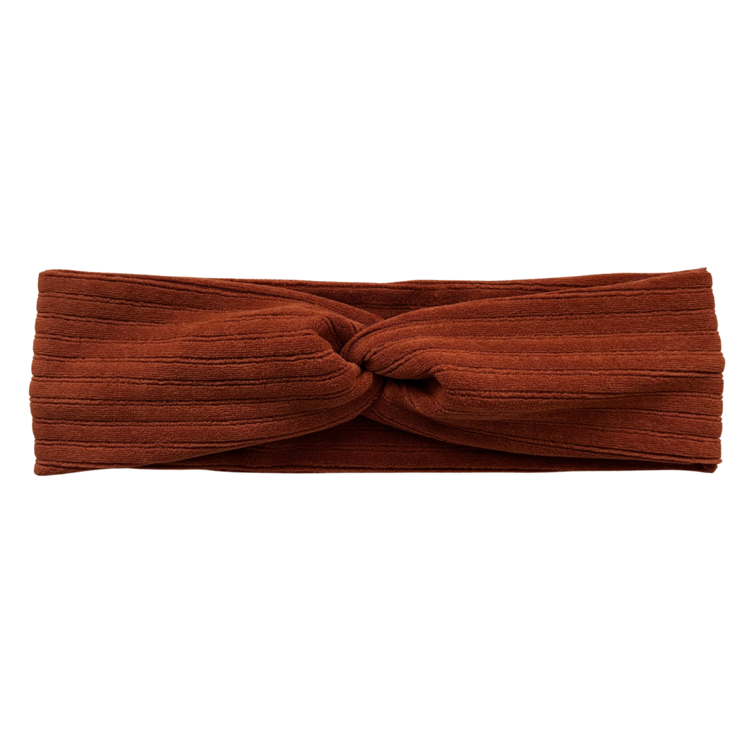 Burnt Orange Rib Knit Twist Style